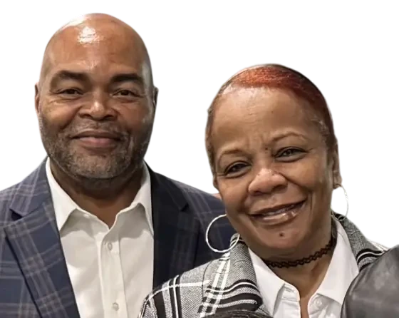 Two smiling members of the White Oak Hills Baptist Church family